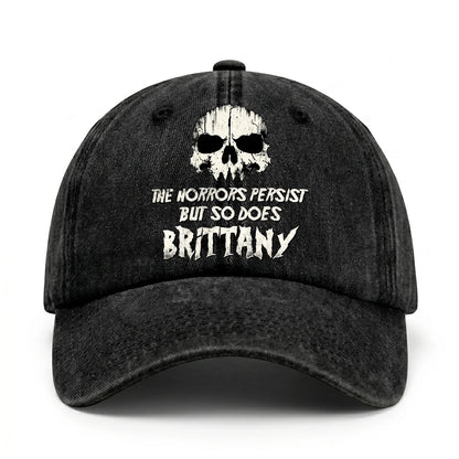 The Horrors Persist But So Does Your Name Cool Skull Washed Cap BRITTANY 13K1 C134PF