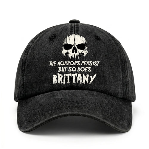 The Horrors Persist But So Does Your Name Cool Skull Washed Cap BRITTANY 13K1 C134PF