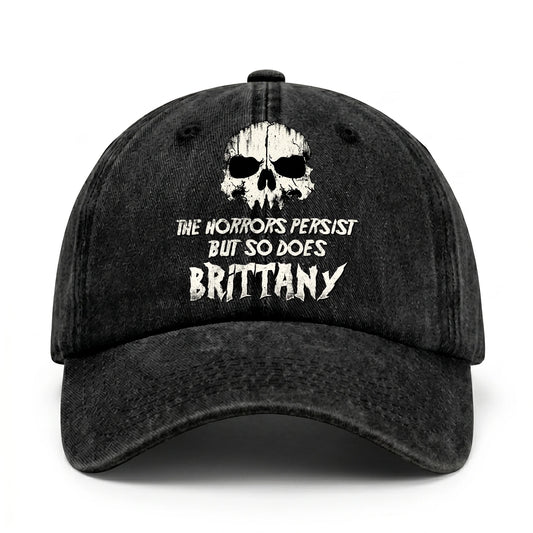 The Horrors Persist But So Does Your Name Cool Skull Washed Cap BRITTANY 13K1 C134PF
