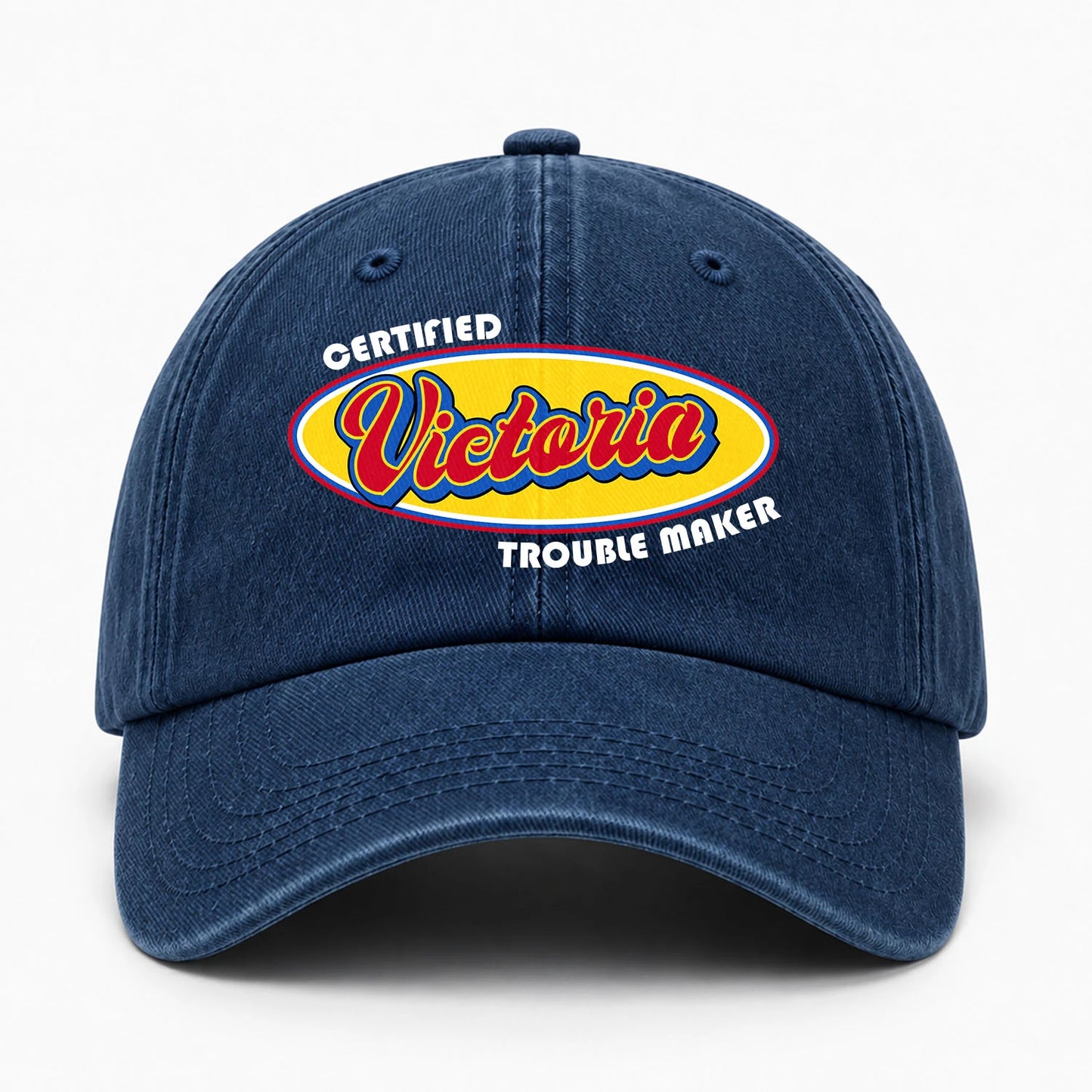 Certified Your Name Trouble Maker Washed Cap VICTORIA 13K1 C73PF