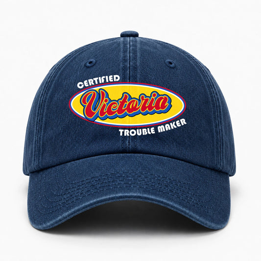 Certified Your Name Trouble Maker Washed Cap VICTORIA 13K1 C73PF