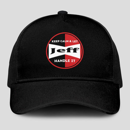 Keep Calm & Let Your Name Handle It Black Mesh Cap JEFF 13K1 C206PF