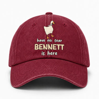 Have No Fear Your Name Is Here Funny Goose Burgundy Washed Cap BENNETT 13K1 C127PF