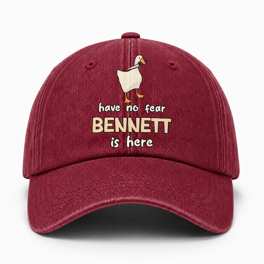 Have No Fear Your Name Is Here Funny Goose Burgundy Washed Cap BENNETT 13K1 C127PF