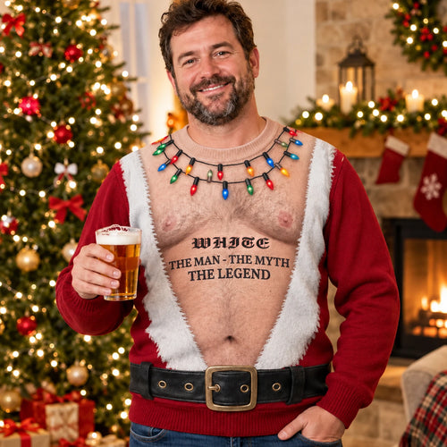 The Man The Myth The Legend Santa Ugly Sweater WHITE 13K1 UG01