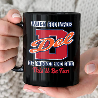 When God Made Your Name Personalized Baseball Mug DEL 13K1 MG07