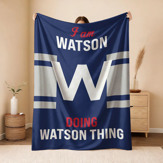 I'm Name Doing Name Things Navy Fleece Blanket WATSON 13K1 BK51