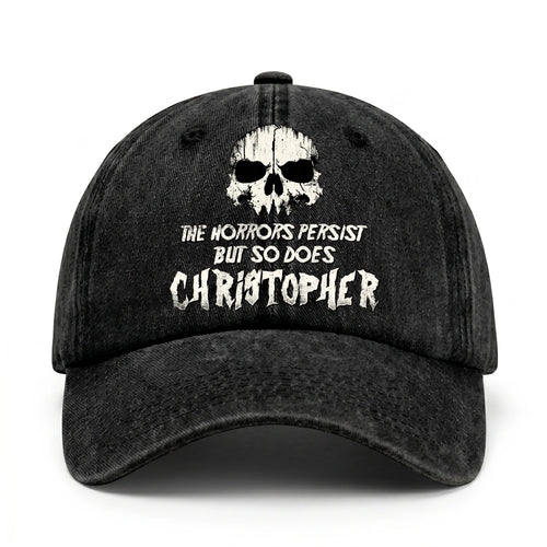 The Horrors Persist But So Does Your Name Cool Skull Washed Cap CHRISTOPHER 13K1 C134PF