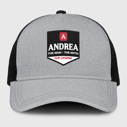 The Man The Myth The Legend Gray Mesh Cap ANDREA 13K1 C189PF