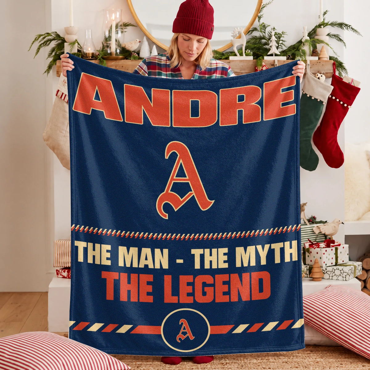 The Man The Myth The Legend Retro Fleece Blanket ANDRE 13K1 BK53