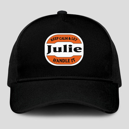 Keep Calm & Let Your Name Handle It Black Mesh Cap JULIE 13K1 C199PF