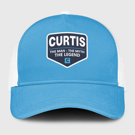 The Man The Myth The Legend Light Blue Mesh Cap CURTIS 13K1 C190PF