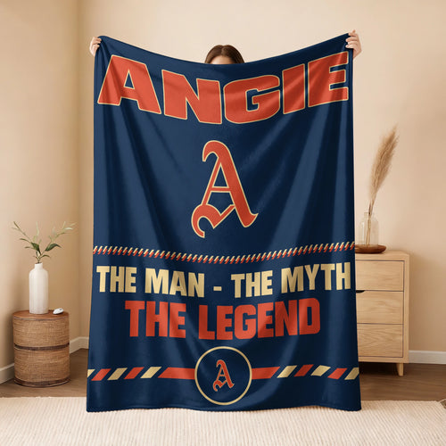 The Man The Myth The Legend Retro Fleece Blanket ANGIE 13K1 BK53