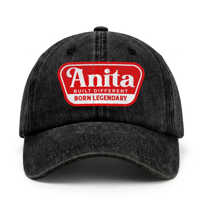 Built Different Born Legendary Red Logo Washed Cap ANITA 13K1 C63PF