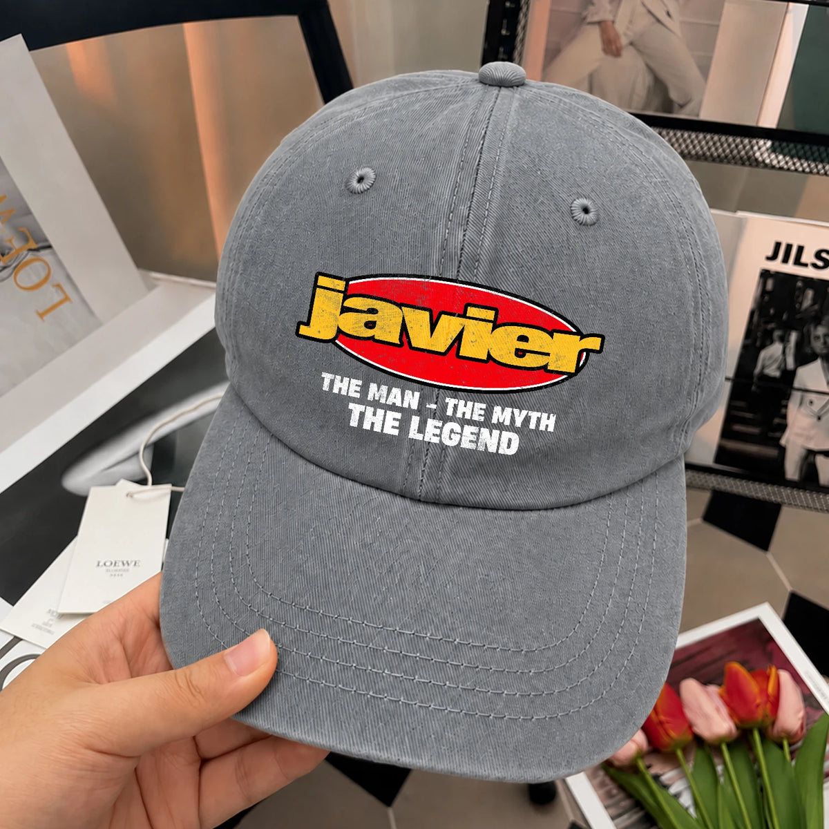 The Man The Myth The Legend Vintage Logo Washed Cap JAVIER 13K1 C162PF