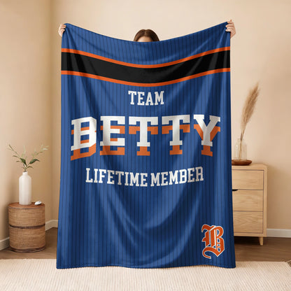 Team Your Name Lifetime Member Basketball Fleece Blanket BETTY 13K1 BK47