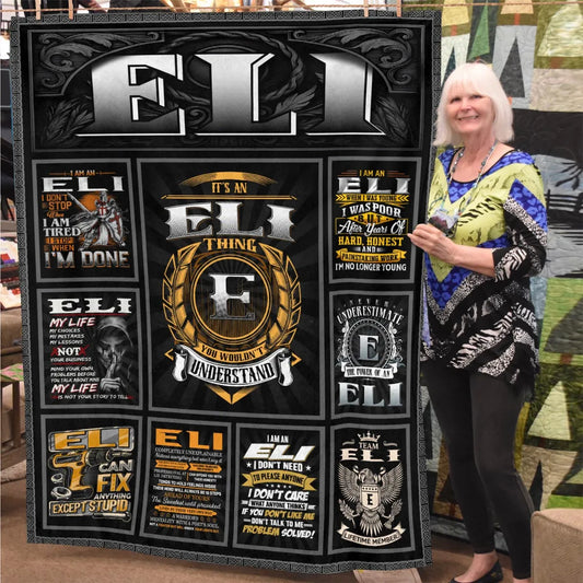 ELI Personalized Blanket | Custom Name Cozy Throw Gift 13K2-BK2