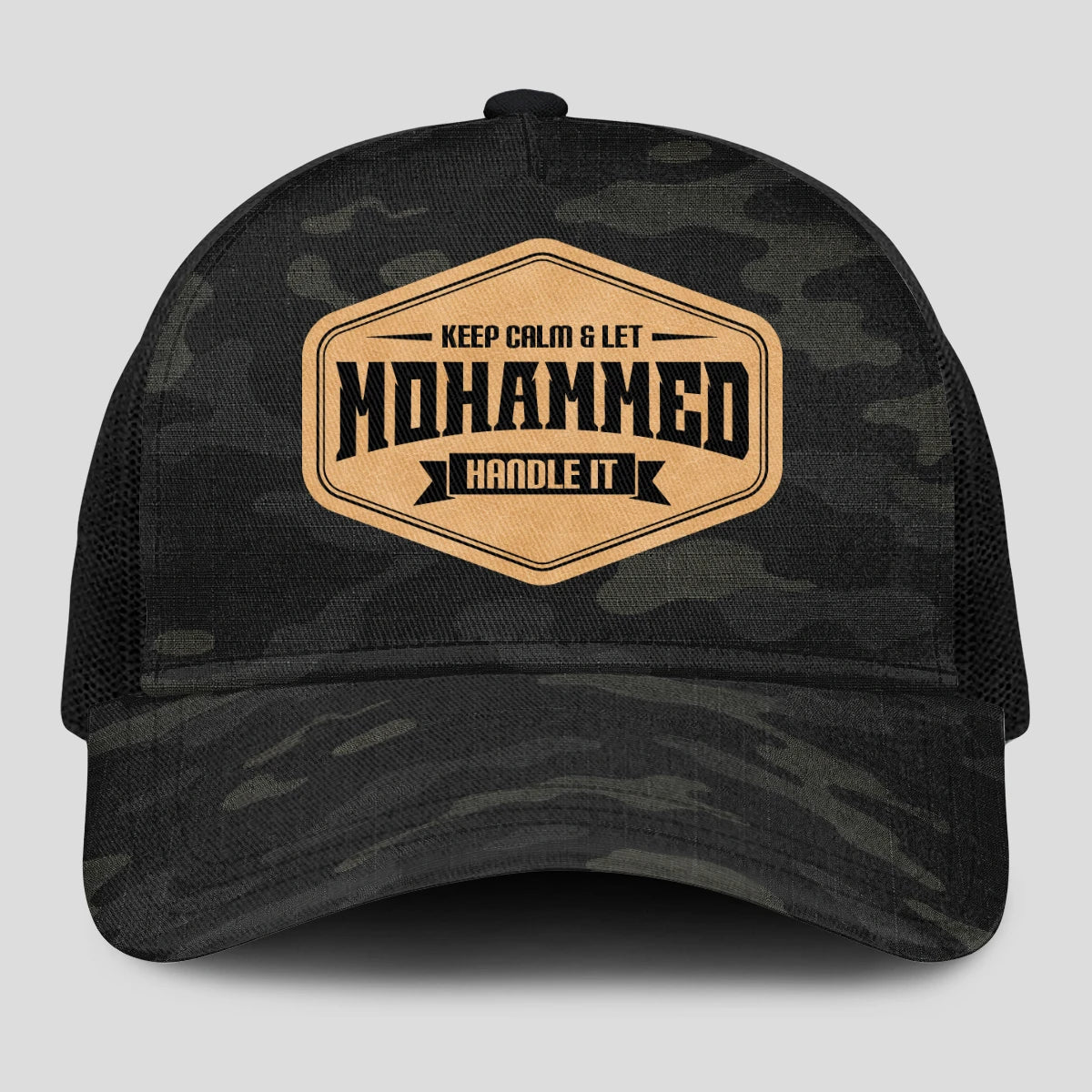 Keep Calm & Let Your Name Handle It Dark Camo Mesh Cap MOHAMMED 13K1 C195PF