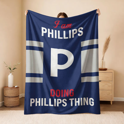 I'm Name Doing Name Things Navy Fleece Blanket PHILLIPS 13K1 BK51