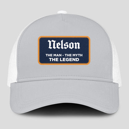 The Man The Myth The Legend Gray Mesh Cap NELSON 13K1 C204PF