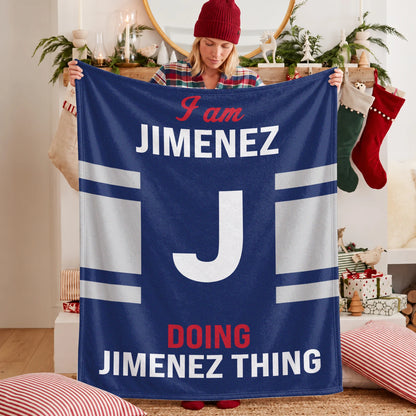 I'm Name Doing Name Things Navy Fleece Blanket JIMENEZ 13K1 BK51