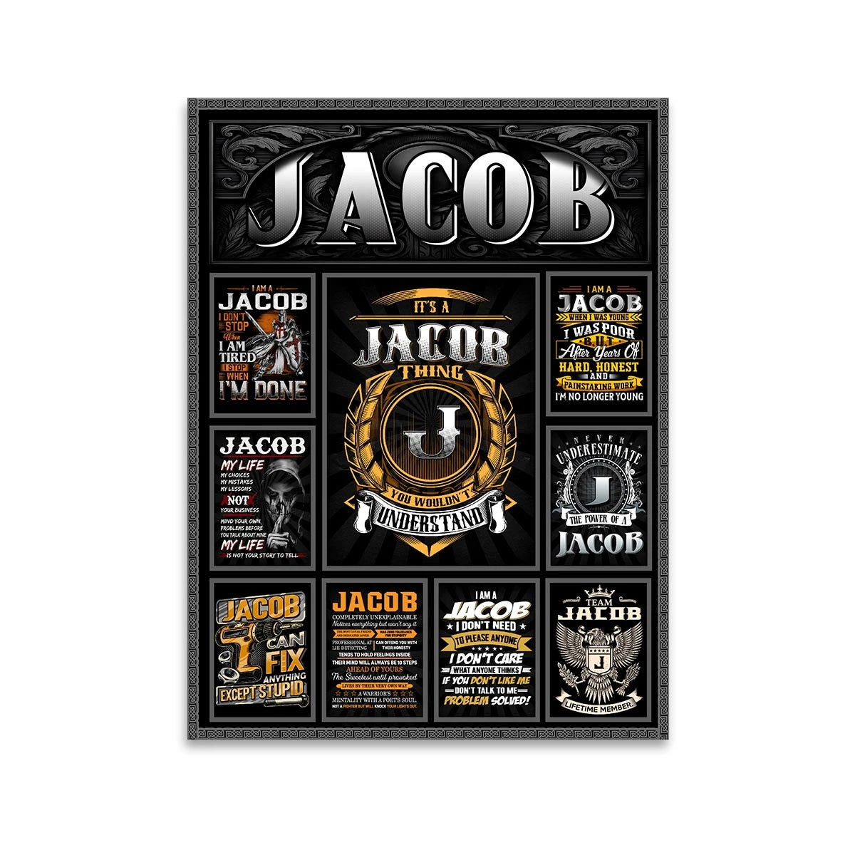 JACOB Personalized Sponge Floor Mat – Custom Printed Home Decor 13K1-AR2
