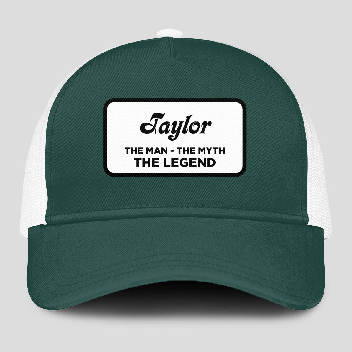 The Man The Myth The Legend Green And White Mesh Cap TAYLOR 13K1 C198PF