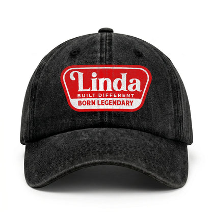 Built Different Born Legendary Red Logo Washed Cap LINDA 13K1 C63PF