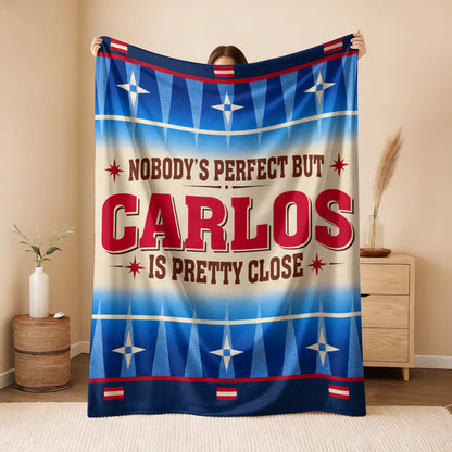 Nobody's Perfect But Your Name Is Close Native American Fleece Blanket CARLOS 13K1 BK57