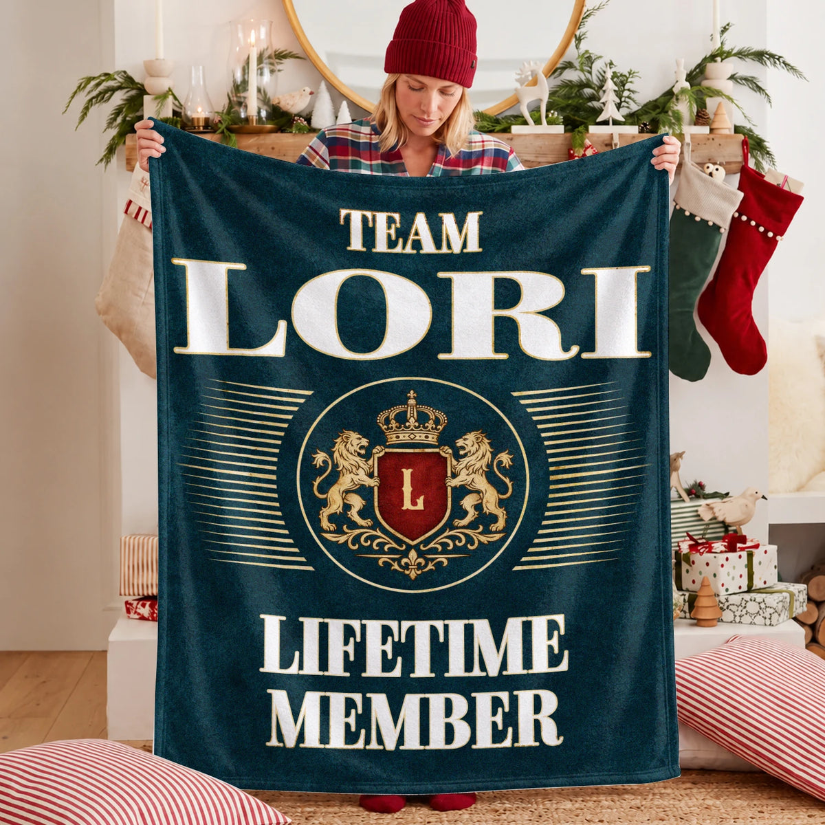 Team Your Name Lifetime Member Sage Green Fleece Blanket LORI 13K1 BK42