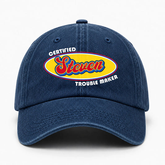 Certified Your Name Trouble Maker Washed Cap STEVEN 13K1 C73PF