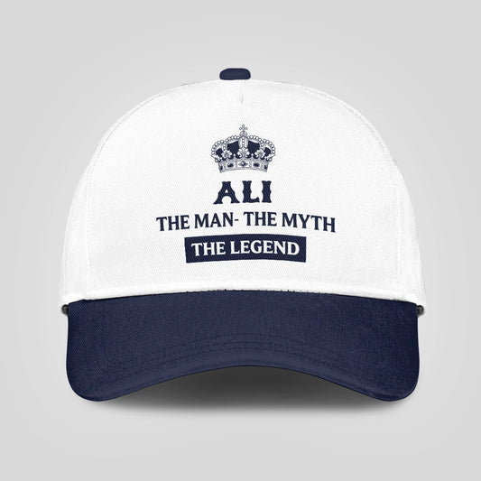 The Man The Myth The Legend King Crown Blue And White Cap ALI 13K1 C147PF