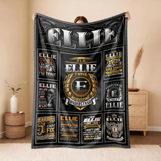 ELLIE Personalized Blanket | Custom Name Cozy Throw Gift 13K4-BK2