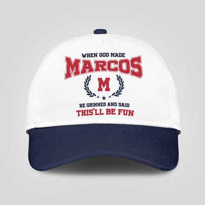 When God Made Your Name He Grinned And Said This'll Be Fun Blue Cap MARCOS 13K1 C57PF