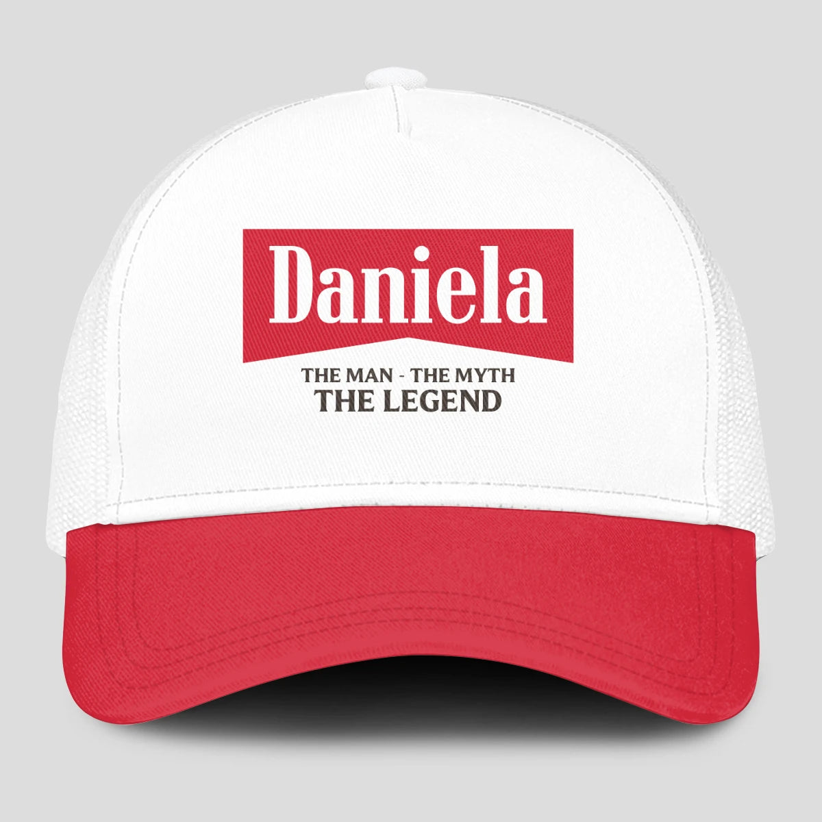 The Man The Myth The Legend Red And White Mesh Cap DANIELA 13K1 C197PF