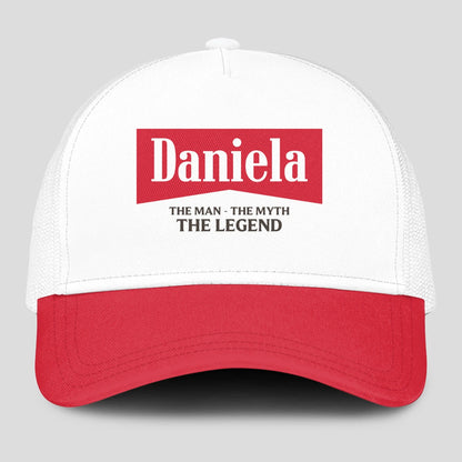 The Man The Myth The Legend Red And White Mesh Cap DANIELA 13K1 C197PF