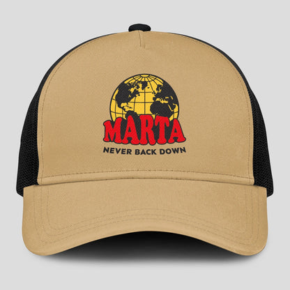 Never Back Down World Logo Khaki Mesh Cap MARTA 13K1 C212PF