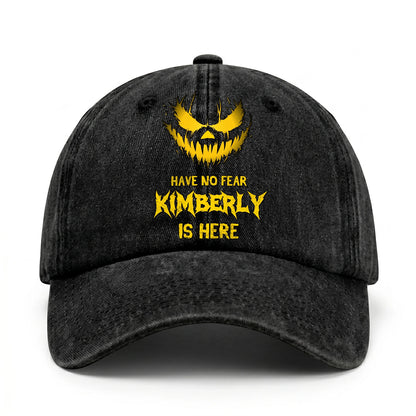 Have No Fear Your Name Is Here Jack O' Lantern Washed Cap KIMBERLY 13K1 C135PF