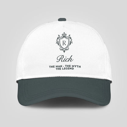 The Man The Myth The Legend Elegant Gray And White Cap RICH 13K1 C170PF