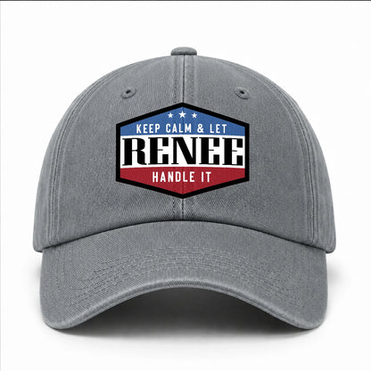 Keep Calm & Let Your Name Handle It Washed Cap RENEE 13K1 C87PF
