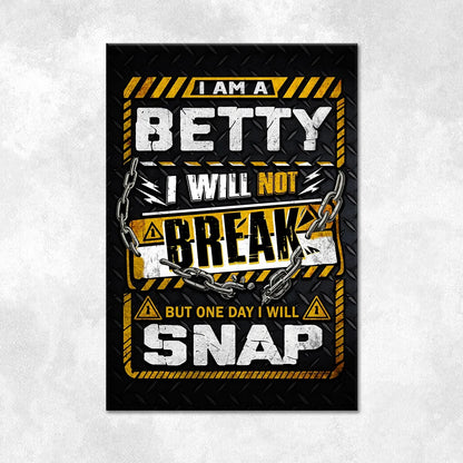 BETTY Motivational Rug – Black & Yellow Quote Carpet for Living Room 13K1-AR1