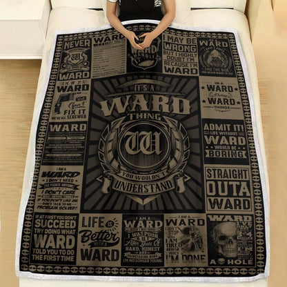 WARD Personalized Blanket | Custom Name Cozy Throw Gift 13K1-BK3