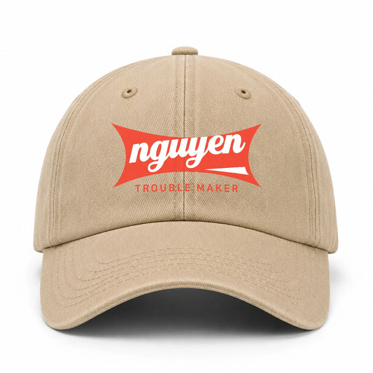Trouble Maker Red Logo Washed Cap NGUYEN 13K1 C78PF