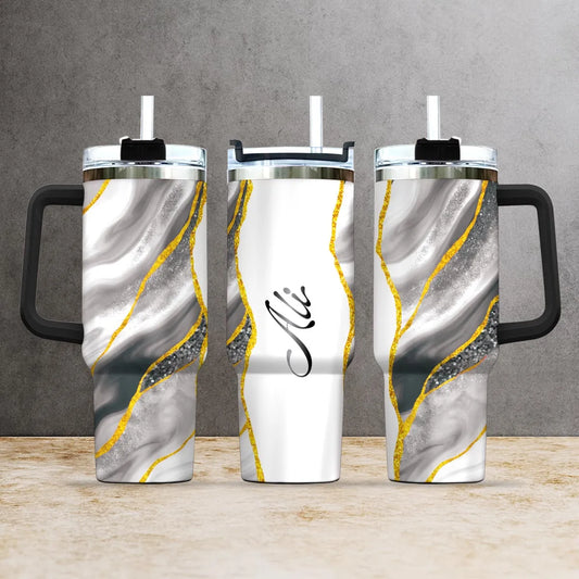 ALI 40oz Personalized Tumbler Cup with Straw | Custom Stainless Steel Mug 13K1-TB1