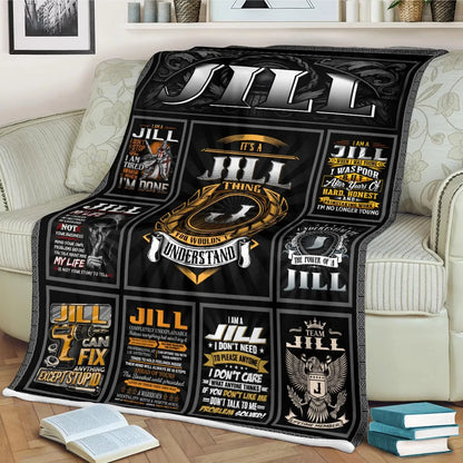 JILL Personalized Blanket | Custom Name Cozy Throw Gift 13K1-BK2