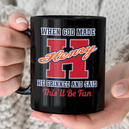 When God Made Your Name Personalized Baseball Mug HENRY 13K1 MG07