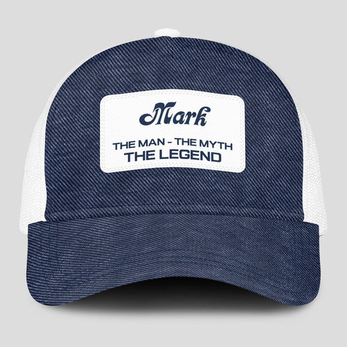 The Man The Myth The Legend Blue Denim Mesh Cap MARK 13K1 C194PF