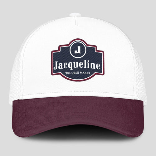 Trouble Maker Burgundy And White Funny Mesh Cap JACQUELINE 13K1 C201PF