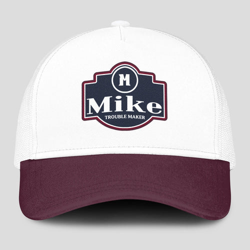 Trouble Maker Burgundy And White Funny Mesh Cap MIKE 13K1 C201PF