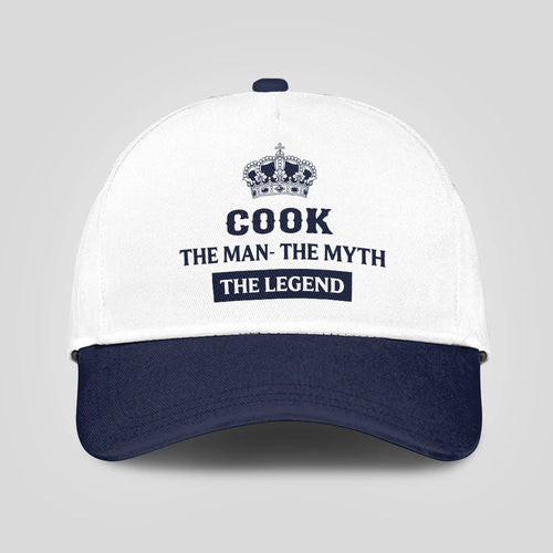 The Man The Myth The Legend King Crown Blue And White Cap COOK 13K1 C147PF